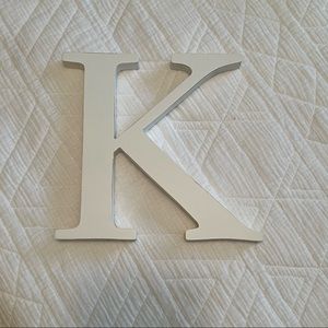 White 8” K Wooden Letter Pottery Barn Kids